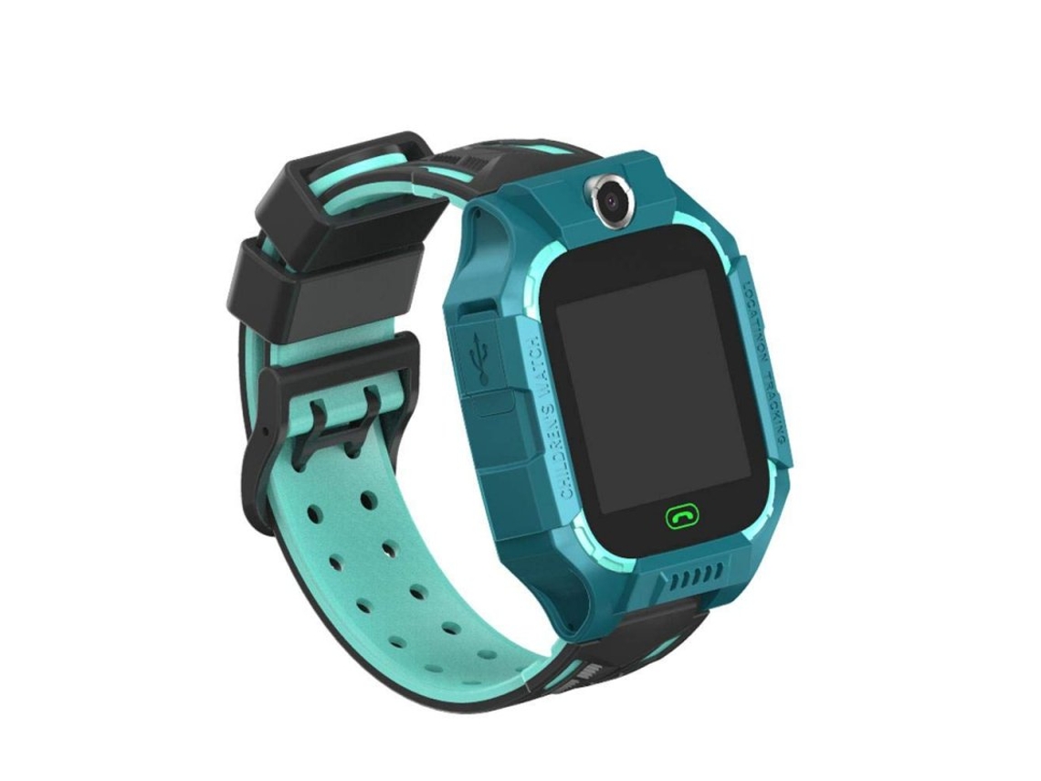 Smartwatch para niños con rastreador GPS para niños con alarma anti-perdida SOS Pantalla digital Despertador Verde