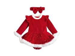 Ropa navidad bebé zorro plateado terciopelo mono manga larga 80cm