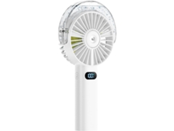 Ventilador portátil (blanco) - Mini ventilador con pulverizador - Batería recargable de 4000 mAh - Pantalla LED