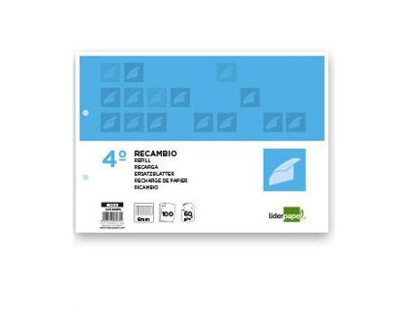 Recarga de Hojas LIDERPAPEL 100 Hojas 60g/m² (4º)