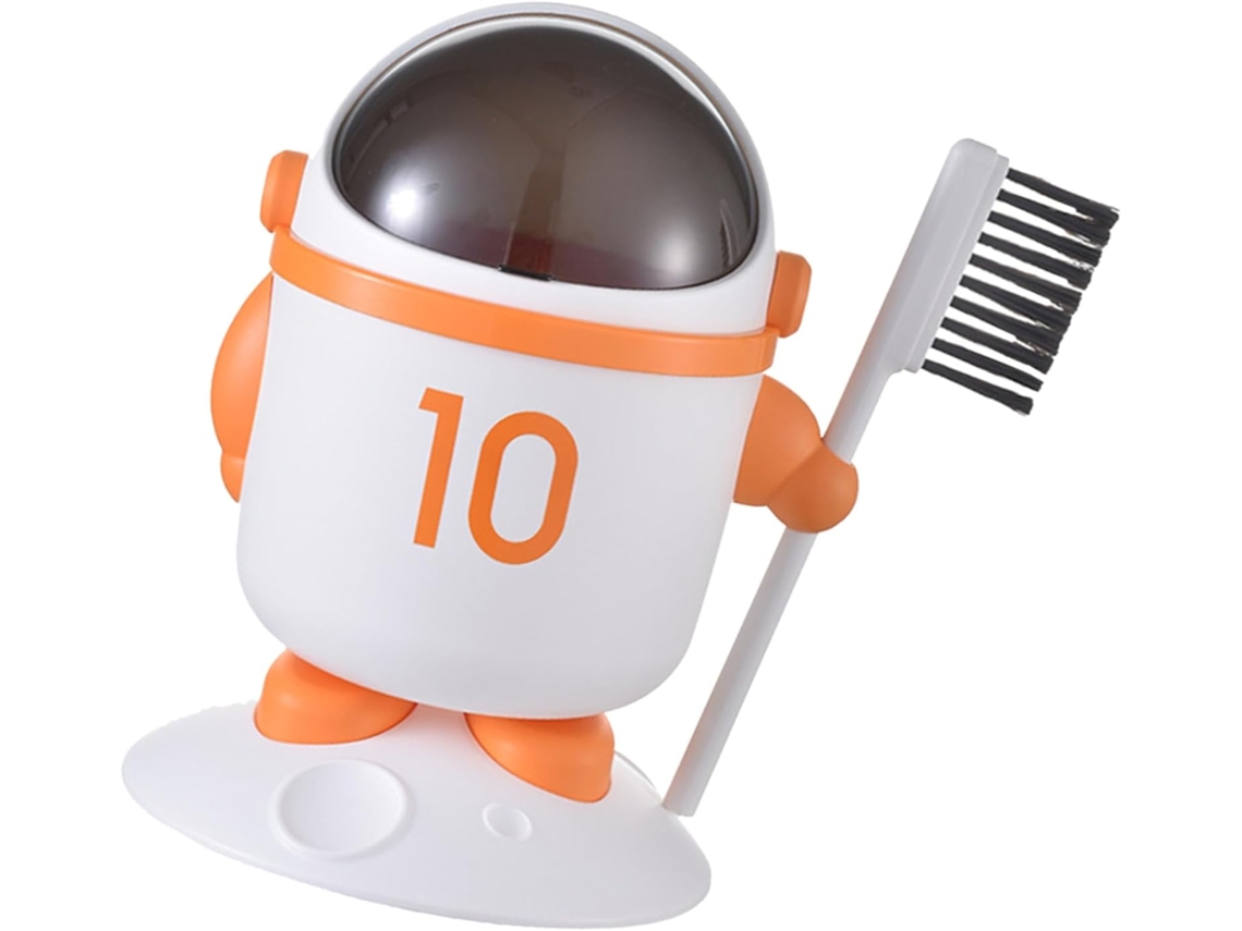 Besportble Papelera De Plástico Alipis Con Diseño De Astronauta Naranja Y Cepillo Y Trabajo