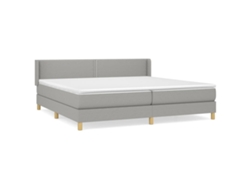 Maison Exclusive - Cama Box Spring Con Colchón Tela Gris Claro 200x200 Cm