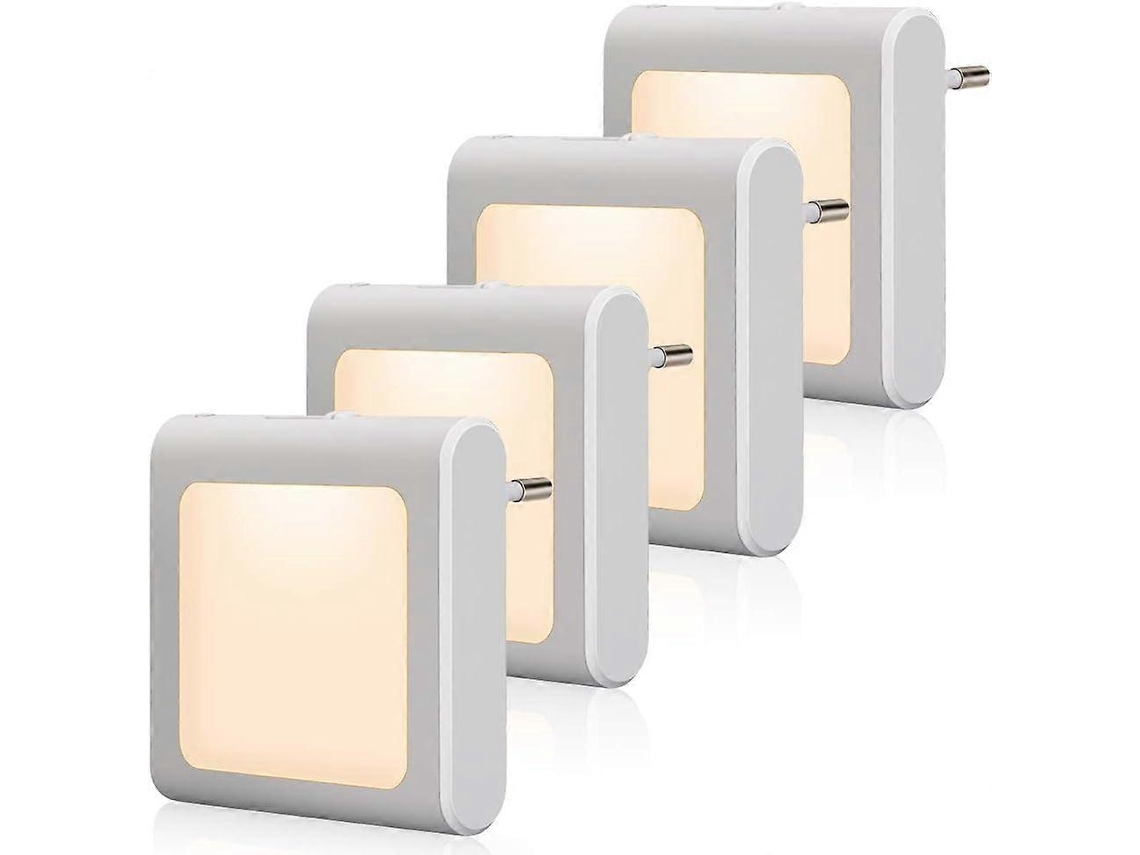 Omni-lámpara Nocturna Con Sensor De Crepúsculo 4 Piezas Brillo Ajustable Iluminación Cálida Ideal Para Habitaciones Niños Escaleras Cocina