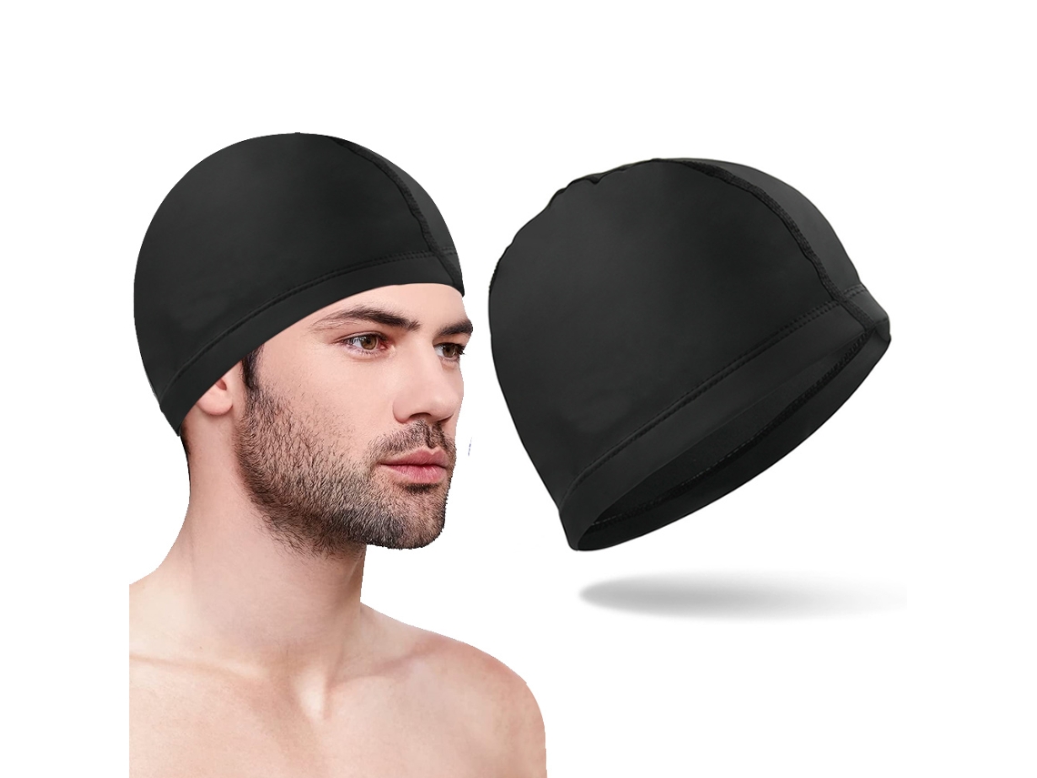 Gorro de baño unisex de PU suave, cómodo y no apretado para cabello largo.
