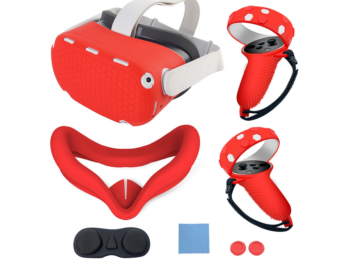 Cubierta Protectora De Silicona (antideslizante Y Antichoque) Cubierta Protectora Para Host Oculus Quest 2 Con Mango De Envoltura Completa Newfit