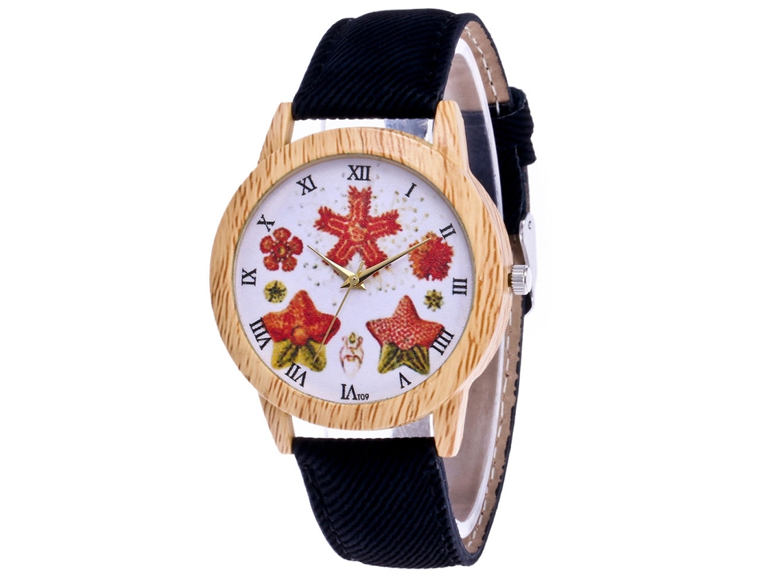 Reloj De Pareja Casual De Cuarzo Con Correa De Jean Simple Zhoulianfa Negro