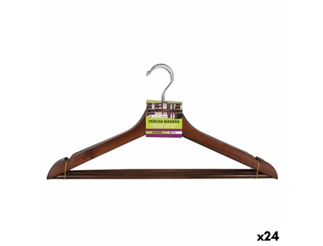Juego de Perchas CONFORTIME Marrón Madera 3 Piezas (24 Unidades)