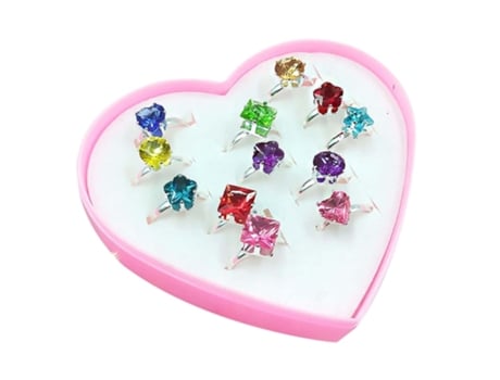 Joyas de Maquillaje de Niña Ajustable, Juegos de Simulación Y Anillos de Disfraces Un 12 Piezas