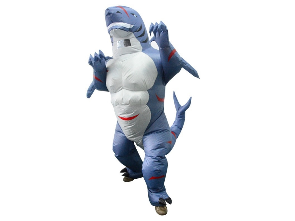 Disfraz Hinchable De Tiburón Para Adultos Halloween Traje De Cosplay Divertido Inflable