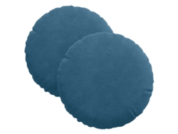 Cojines para asiento, 2 unidades, azul, Ø 40 x 13 cm, terciopelo HARLANV1