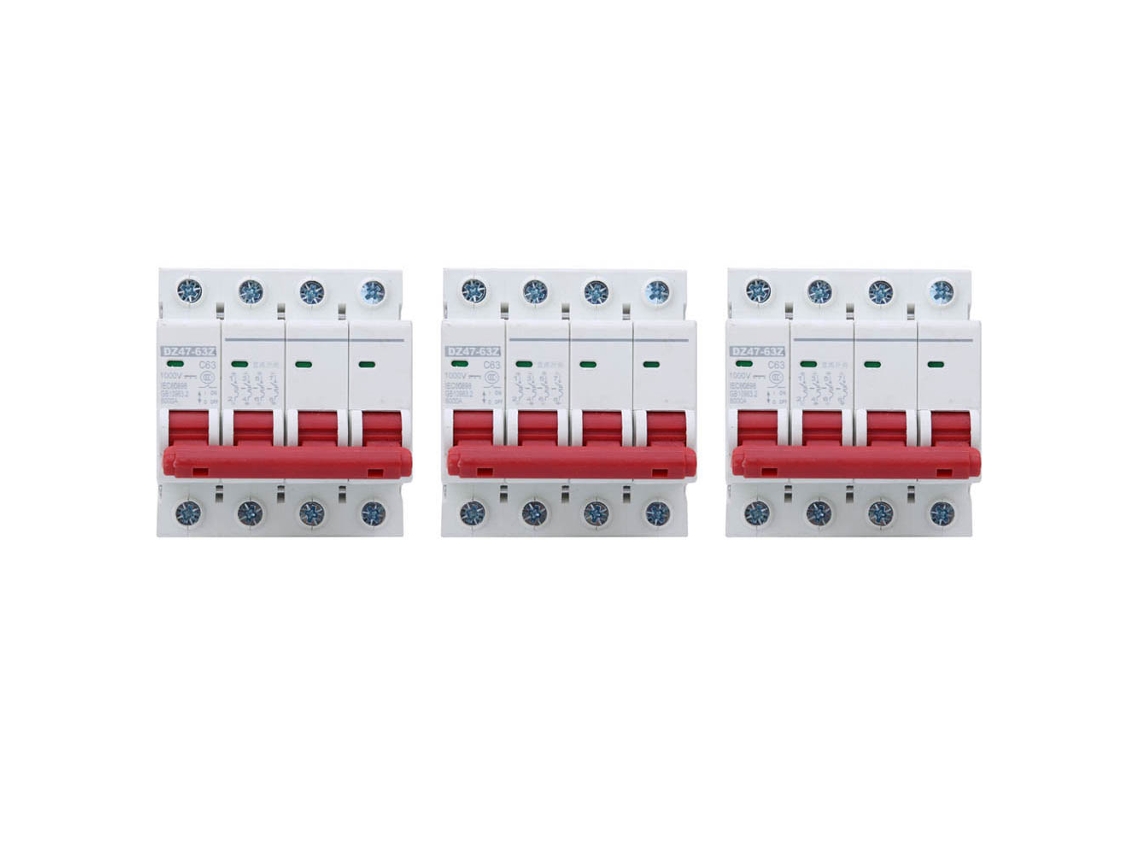 2026velora-3pcs Interruptor De Circuito Mcb Dz47-63z Dc1000v 4p 63a Protector Solar Contra Sobrecarga Cortocircuito