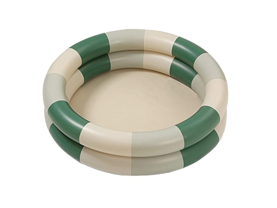 Piscina Hinchable Para Bebés Y Familias, Estilo Adorable, Rayas Verdes, Piscina Hinchable Gruesa Para Niños, Verano.