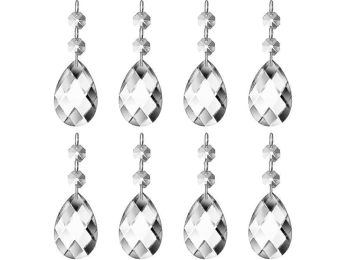 (24 piezas) Colgantes de cristal en forma de lágrima de 38 mm, candelabro de cristal, prisma atrapasol