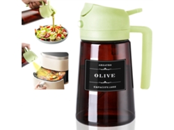 (verde) Botella De Espuma Para Cocinar 2 En 1 De 470 Ml, Botella De Aceite Para Freidora De Aire Y Parrilla.