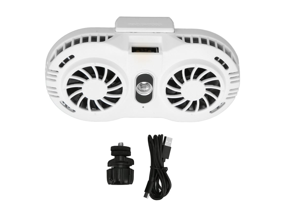 Enfriador De Teléfono (refrigeración De Semiconductor, Enfriamiento Rápido Con Doble Ventilador) Nivel De Ancla De Internet Celebridad Ultra Silencioso Blanco