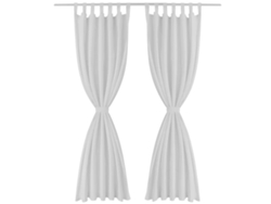 Maison Exclusive - 2 Cortinas Blancas Micro-satinadas Con Trabillas, 140 X 175 Cm