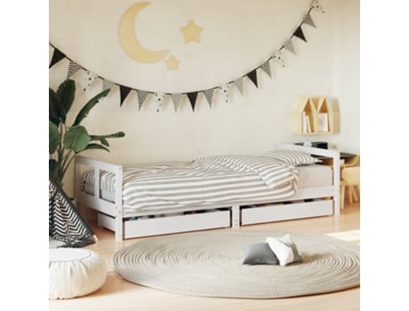 Estructura De Cama Para Niños VIDAXL Blanco Madera (80x200 cm)