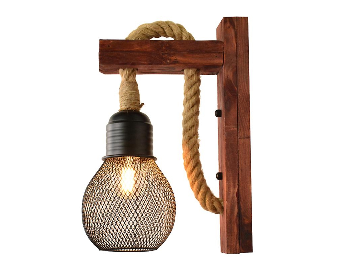 1 lámpara de pared de madera. ALLINLESS