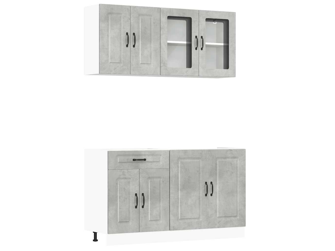 Juego de 4 gabinetes de cocina de hormigón gris MAISON EXCLUSIVE