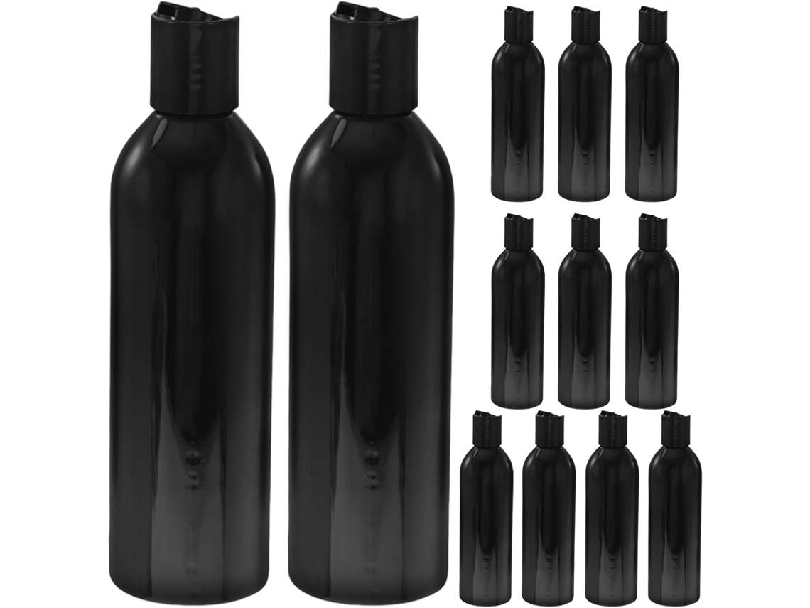 Nuobesty Paquete De 12 Botellas De Plástico Vacías Con Tapa A Presión - Ideales Para Lociones
