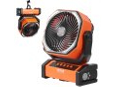 Ventilador portátil VEVOR 228,6 mm recarregável com lanterna LED temporizador giratório de 4 velocidades
