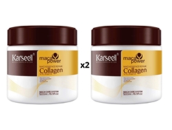 Karseell MACA CARE SYSTEM Pack 2u.- 2 Mascarillas Capilares 500ml, Pelo Seco y Dañado, Colágeno, Hidratación, Tratamiento Reparador, Antiencrespamiento, Todo tipo de Pelo. 500ml. x 2u