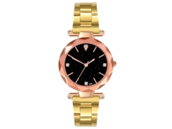 Reloj De Pulsera De Cuarzo Casual De Moda Para Mujer Zhoulianfa Con Diamantes De Imitación, Aleación De Oro.