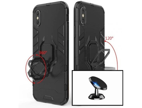 Kit Soporte Magnético de Coche y Funda 3X1 Military Defender Xiaomi Redmi 9A Sport PHONECARE Negro