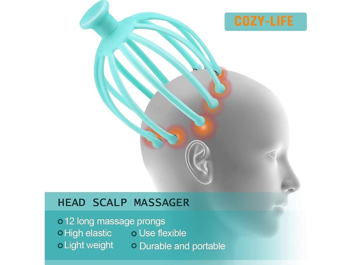 Masajeador De Cabeza Para Relajación Profunda, Alivio Del Estrés Y Estimulación Del Cabello (azul)
