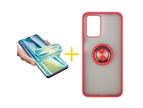 Kit Carcasa + Protector de Pantalla para Xiaomi Redmi 10 2022 ACCETEL Rojo