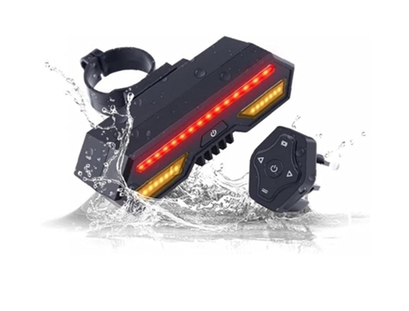 Luz trasera de bicicleta con señal de giro Control remoto inalámbrico Luz trasera de bicicleta impermeable Luz trasera R-Black ENZONS
