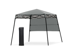 Tienda Plegable Con Patas Inclinadas De 6' X 6' Costway Despliegue Automático (181 X 181 Cm - Acero Aleado - Gris)
