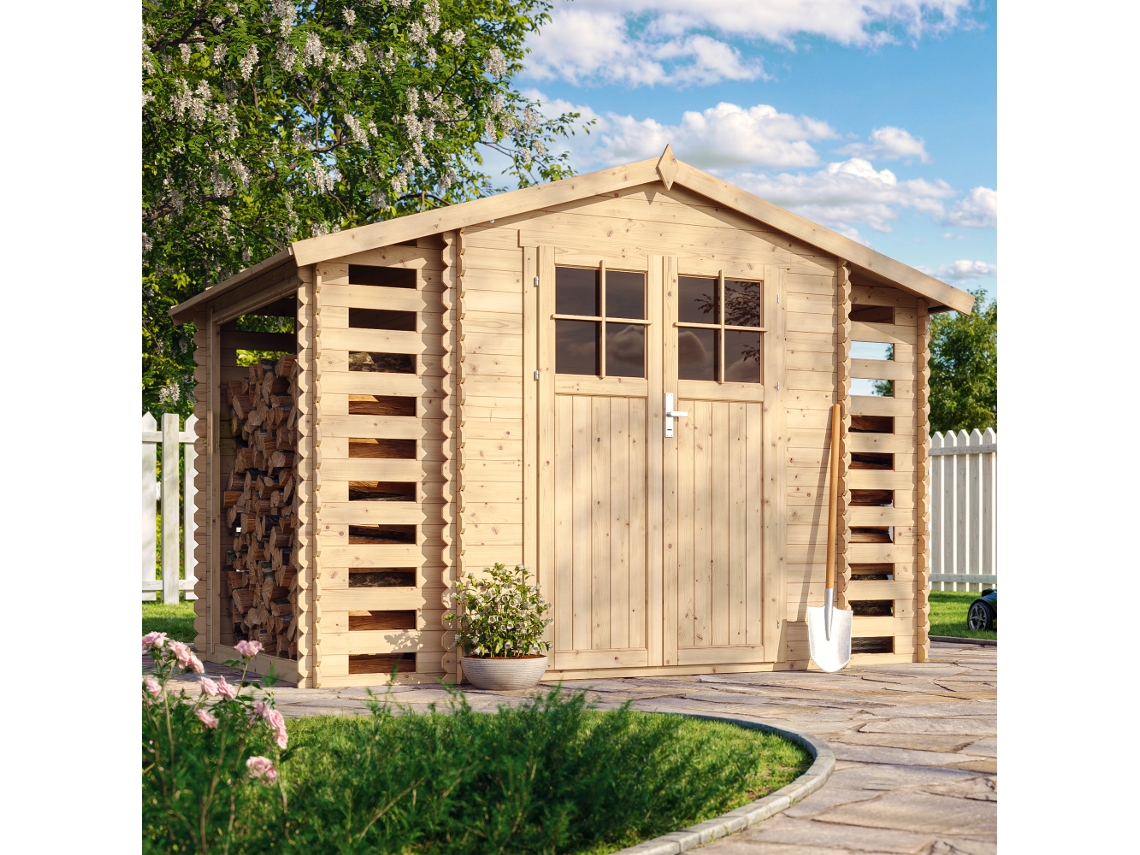 Cobertizo de madera 5,47 m² Al. 218 x 328 x 206 cm Timbela M391f