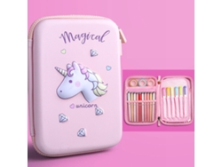 Estuche De Lápices Unicornio Rosa Cute Impermeable Para Niños Estudiantes Escolar