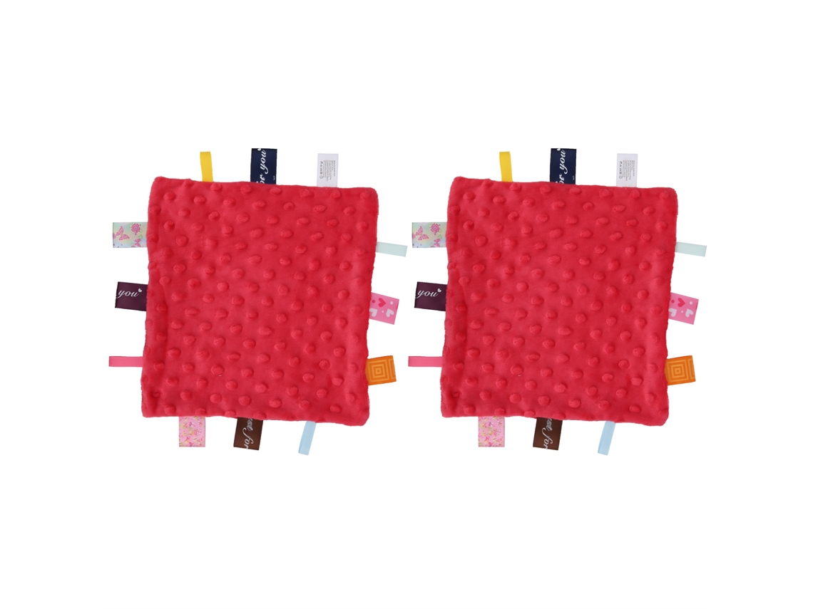 2pcs Manta De Segurança Para Bebê Manta Suave Pelúcia Toalha Calmante Vermelha