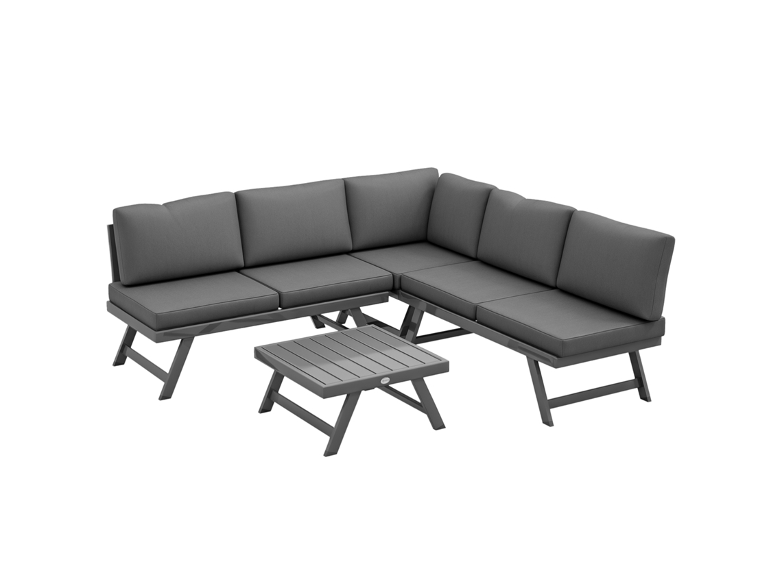 Conjunto Mesa Jardín Convertible 4 Piezas, 115x61x65cm