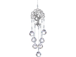 Atrapasol de cristal arcoíris - Colgante metálico del Árbol de la Vida
