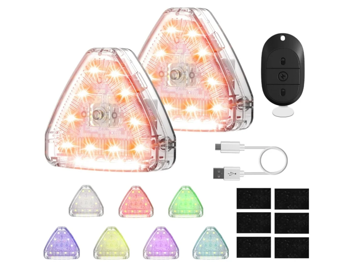 Paquete de 2 luces estroboscópicas para Dron DJI Avata 2/Mini 4 Pro/Mini 3 Pro/Mavic 3/Air 3 Series Drone 7 colores luces LED estroboscópicas BISBISOUS