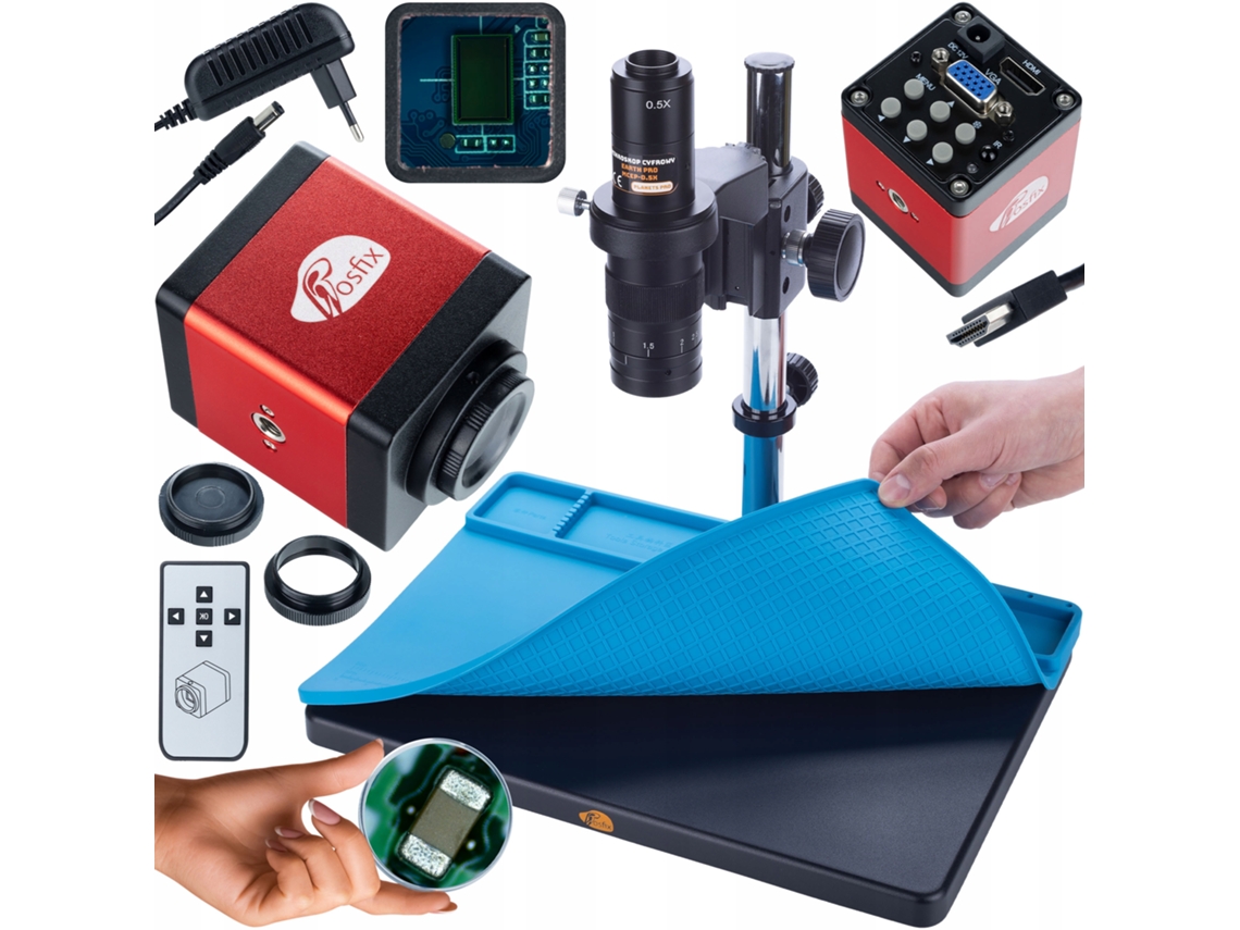 Microscopio digital Earth Pro Mcep-0.5x de alta resolución | Cámara Draco Red Pro de 2 MP | Alfombrilla de silicona de 380 x 260 mm