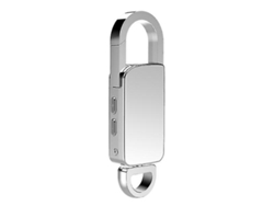 Grabador de audio con llavero, permite grabar desde una unidad flash USB con reproductor MP3 de 64 GB Yizhood (plateado)