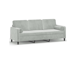 Maison Exclusive - Sofá De 3 Plazas Con Cojines Terciopelo Gris Claro 180 Cm