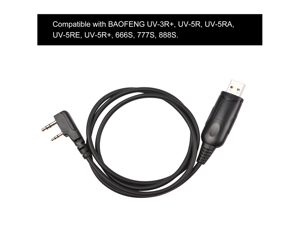 Cable De Programación Usb Compatible Con Los Walkie-talkies Baofeng Uv-5r, Uv-3r Y Uv-985 Conectar Y Usar.