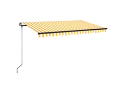 Maison Exclusive - Toldo Manual Retráctil Con Led Amarillo Y Blanco 450x350 Cm