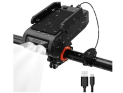 Power Bank Luz Frontal Bicicleta Usb Recarregável Multifunções Farol YIZHOOD Negro