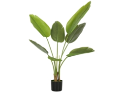 Planta Artificial Decorativa 109 Cm Bananera Artificial Con Maceta Y Hojas Para Interior Verde