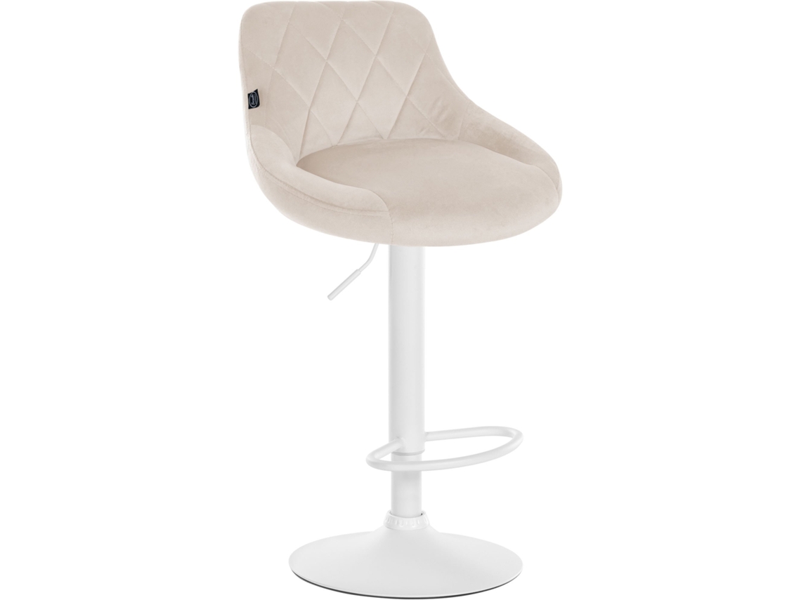 Taburete de bar Lazio terciopelo crema/blanco CLP