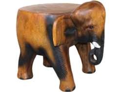 Taburete Decorativo Y Práctico De Madera Maciza Con Forma De Pata De Elefante.
