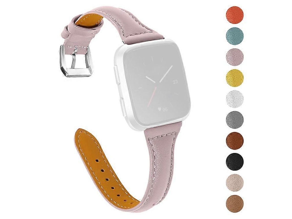 Correa de repuesto elegante de piel de vaca auténtica compatible con Fitbit Versa 2/Versa/Versa Lite/Versa Se Ly Ebike