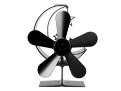 Ventilador De 5 Aspas Para Estufa, De Energía Térmica, Aleación De Aluminio, Disipación Rápida, Para Chimenea De Leña, Negro.