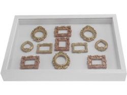 Kit De Mini Museo Para Armar Uno Mismo, 31, 4 X 22, 7 X 3, 7 Cm, Blanco, Con 11 Mini Marcos Dorados